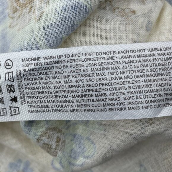 Mango MNG Linen Blend Floral Ivory Boho Button Blouse Shirt Top Women's 6 Small - Picture 10 of 13